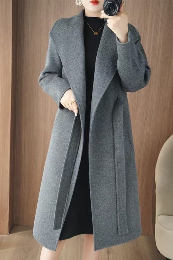 J001-100毛呢外套时尚百搭秋冬中长款韩版
