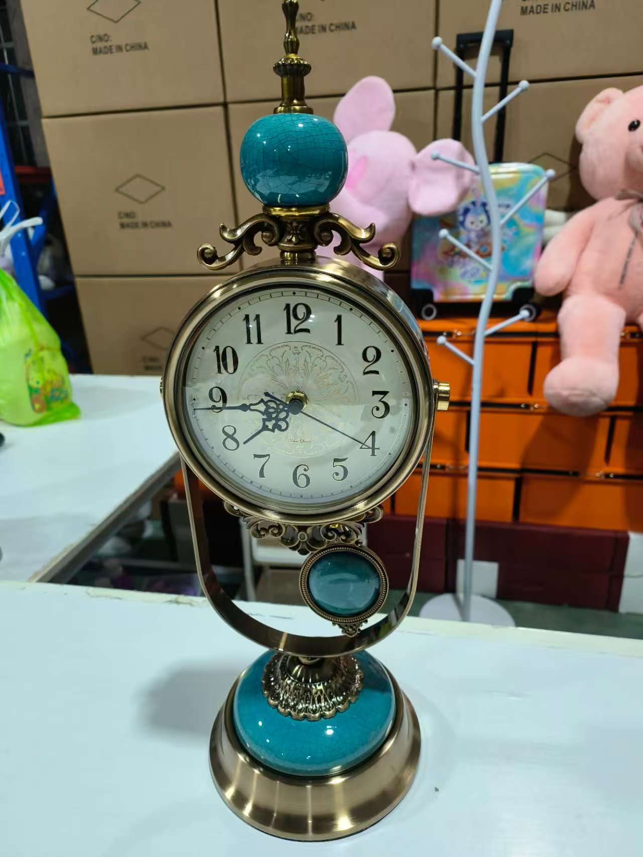 美式复古轻奢表摆台式座钟客厅桌面装饰时钟