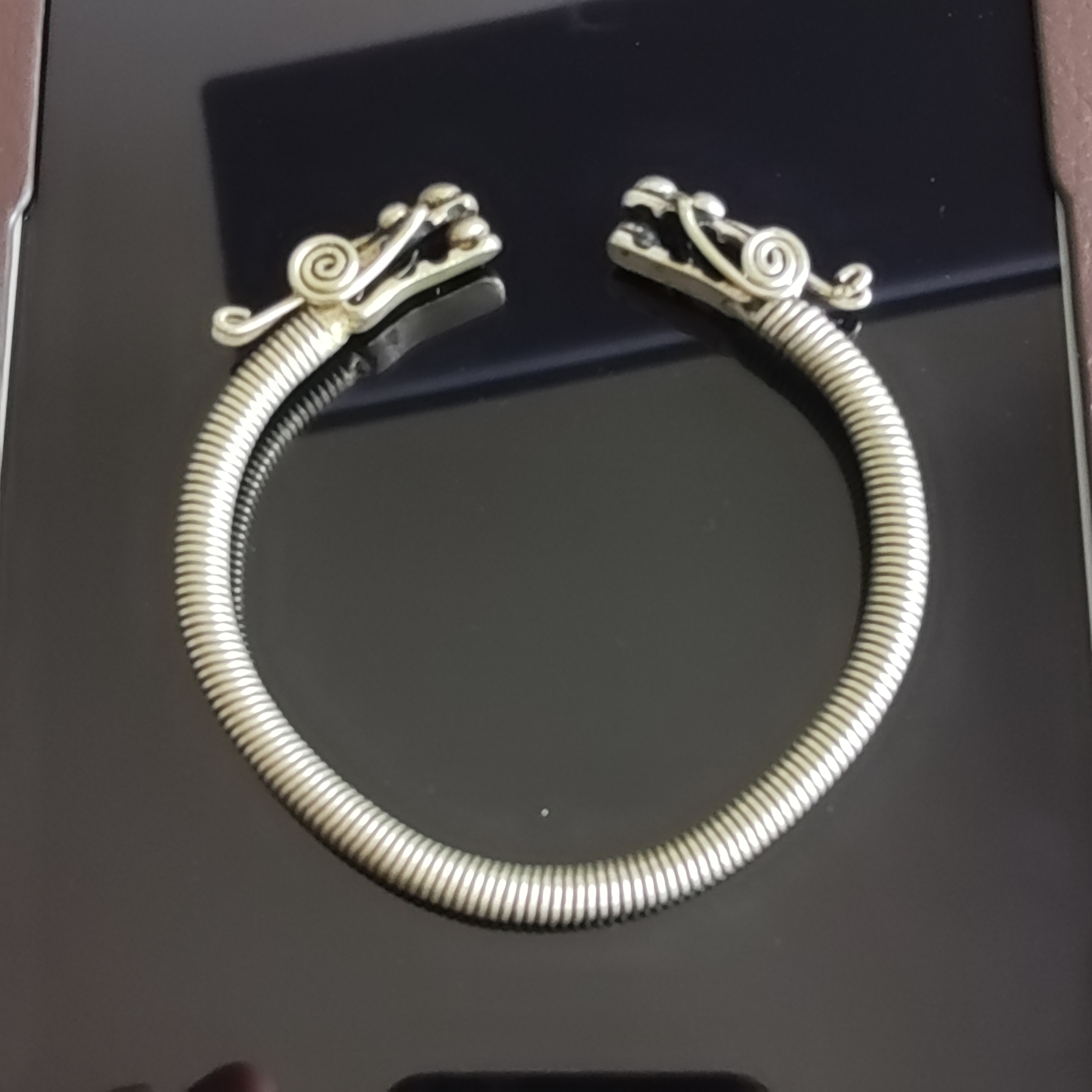 800银手镯 李不二DIY龙纹银手镯