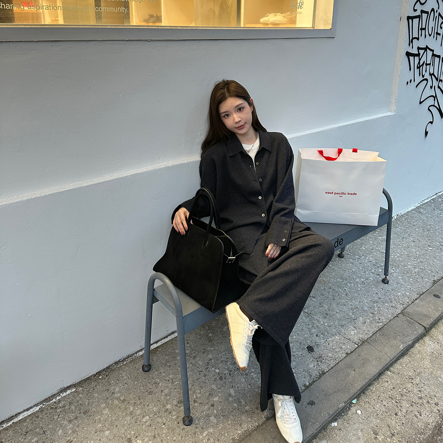 “智性老钱”高奢独家轻强缩工艺 超细100羊毛老钱针织-时尚套装