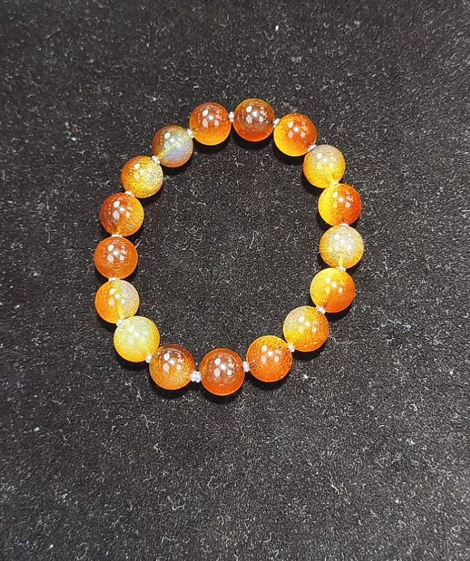 【齐福珠宝】12/21-12/10mm馆藏级同料红蓝金沙珀（多样性发其一）