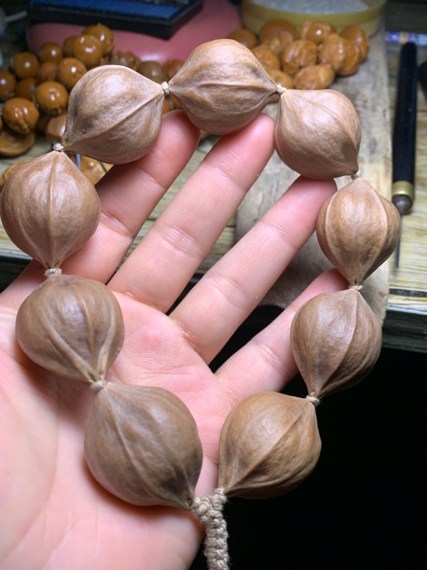 四花橄榄核原皮素核文玩手串