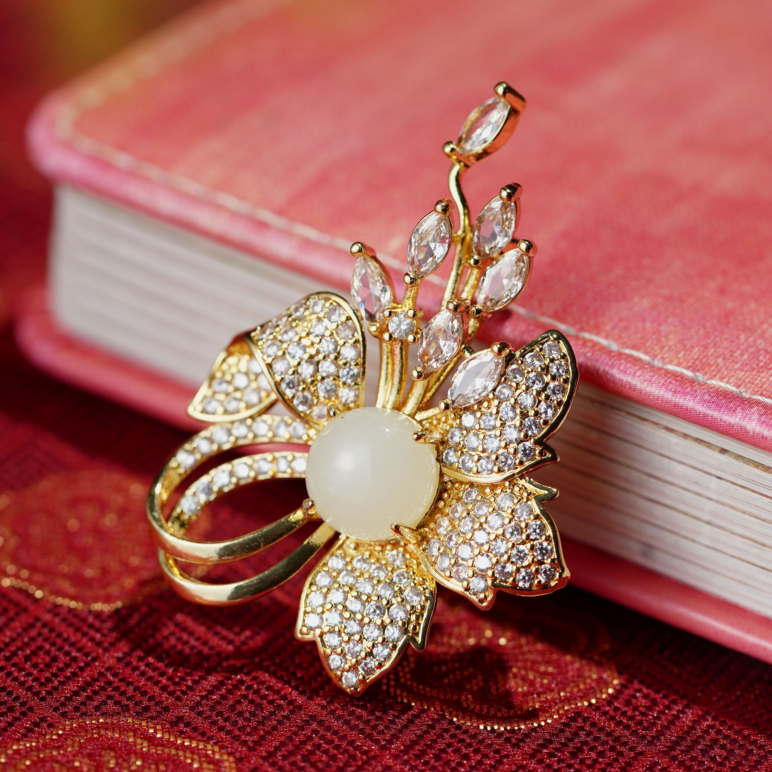 【温兆伦专属】和田玉紫荆花胸针