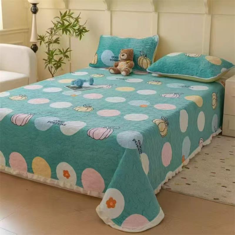 【晴美】牛奶绒印花床盖-南瓜乐园