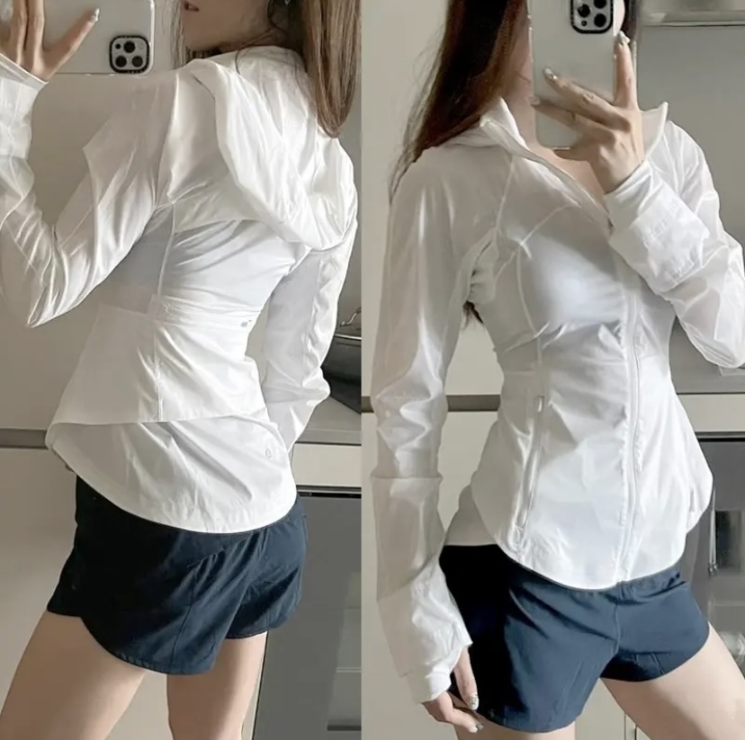 luluzgly防晒衣女户外运动防风防水外套连帽女士跑步运动服FS001