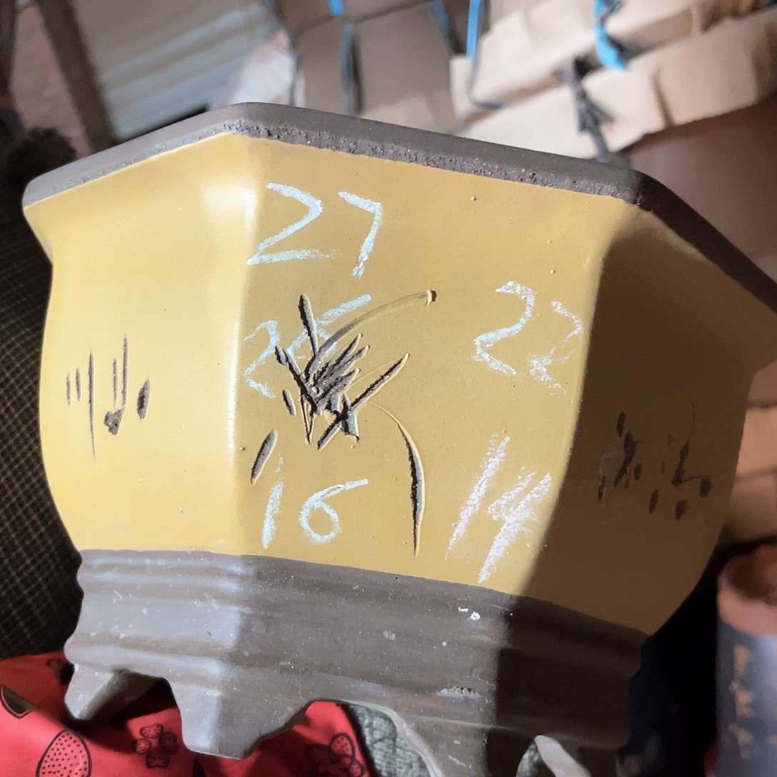 紫砂花盆八方盆一个