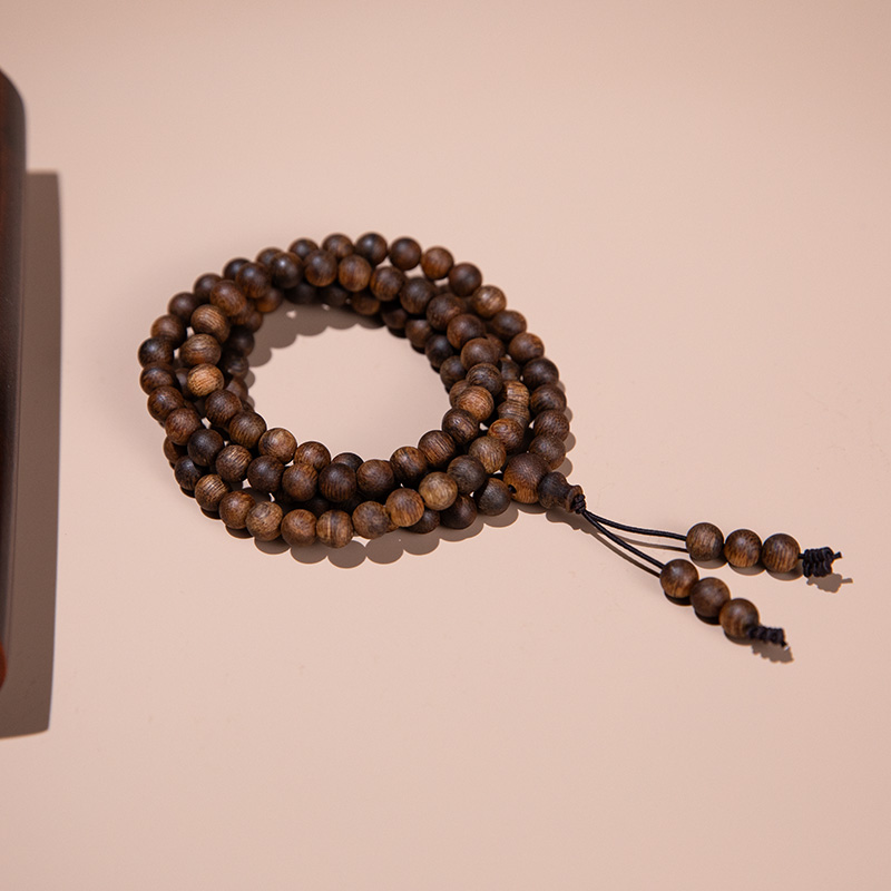 沉香【如梦专属】香港大屿山树心油沉水老料黄奇楠手串多圈 ESCX288