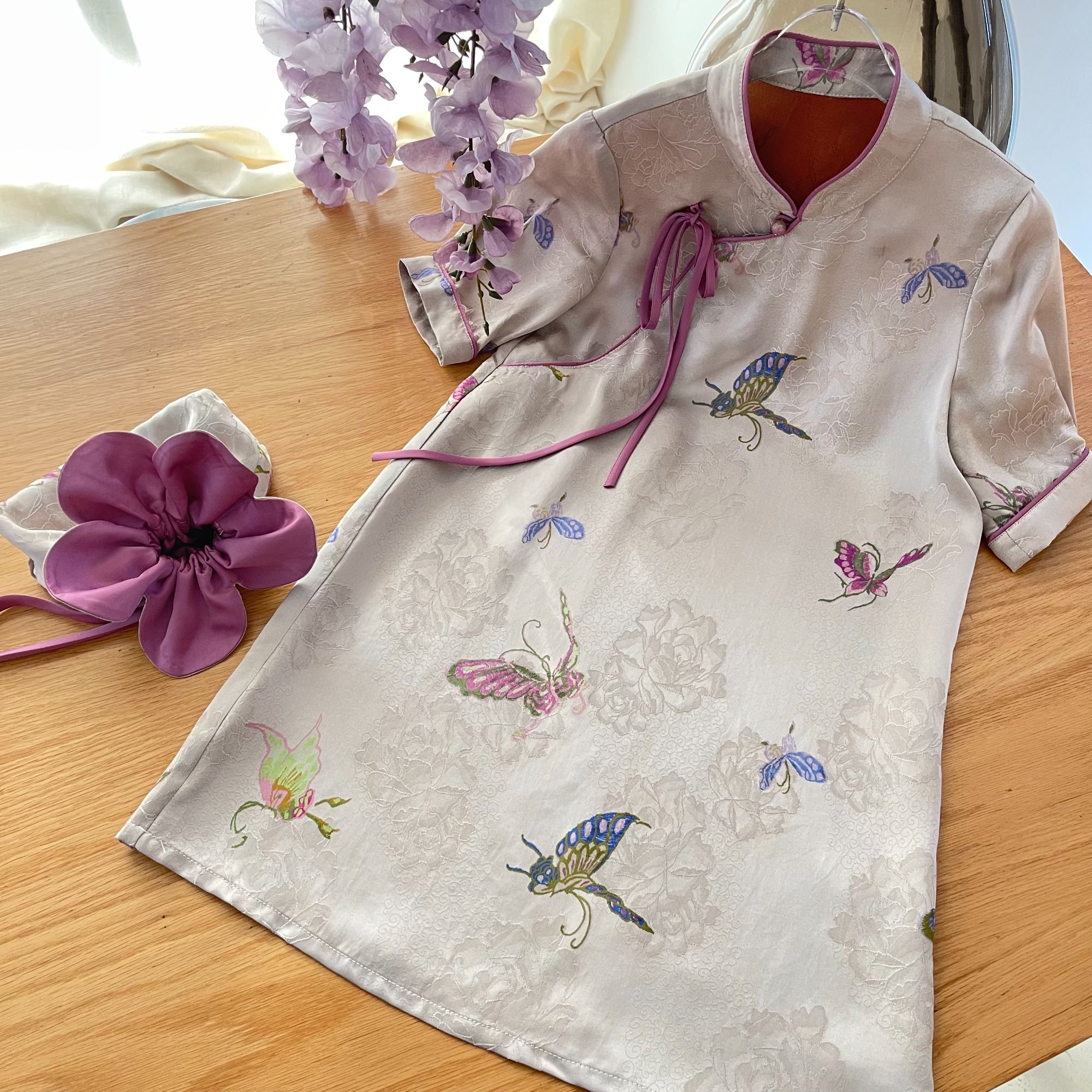 【喜儿定制】X夏季新款百搭时尚短袖旗袍裙汉服休闲中大童夏季中式