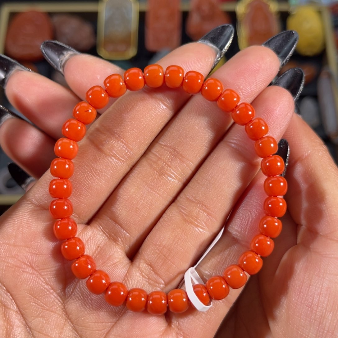 南红玛瑙官坡单圈6未镶嵌