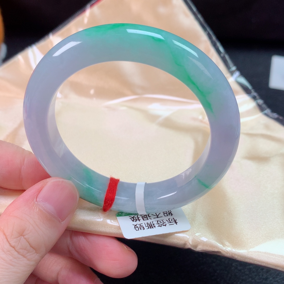 未镶嵌手镯翡翠缅甸天然翡翠手镯52.7