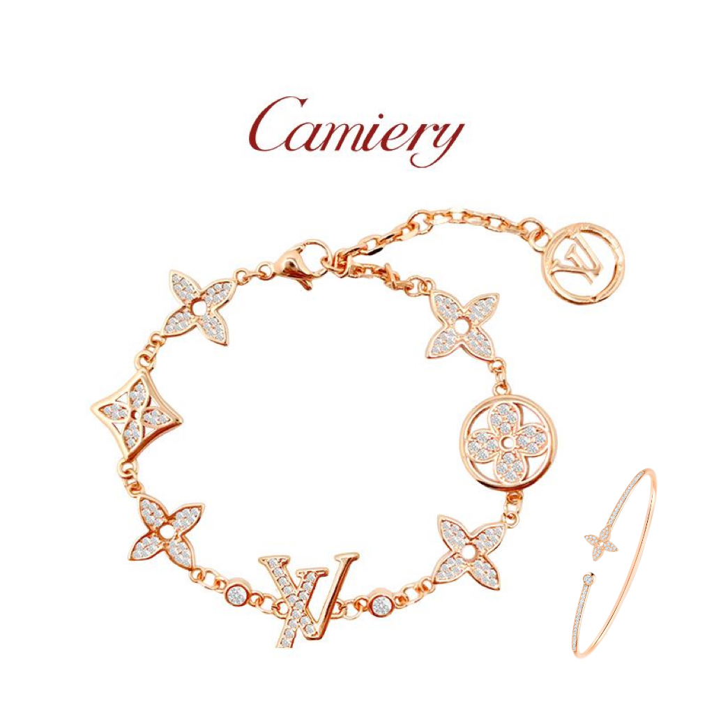  CAMIERY/卡美瑞 时尚轻奢七花字母手链送老花手镯