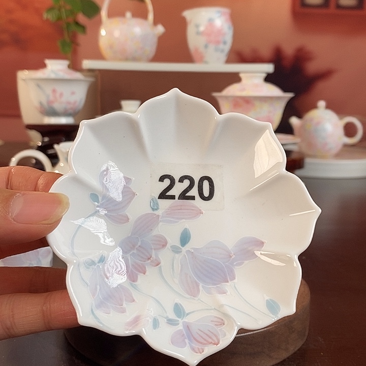 杯垫手绘釉下彩高温