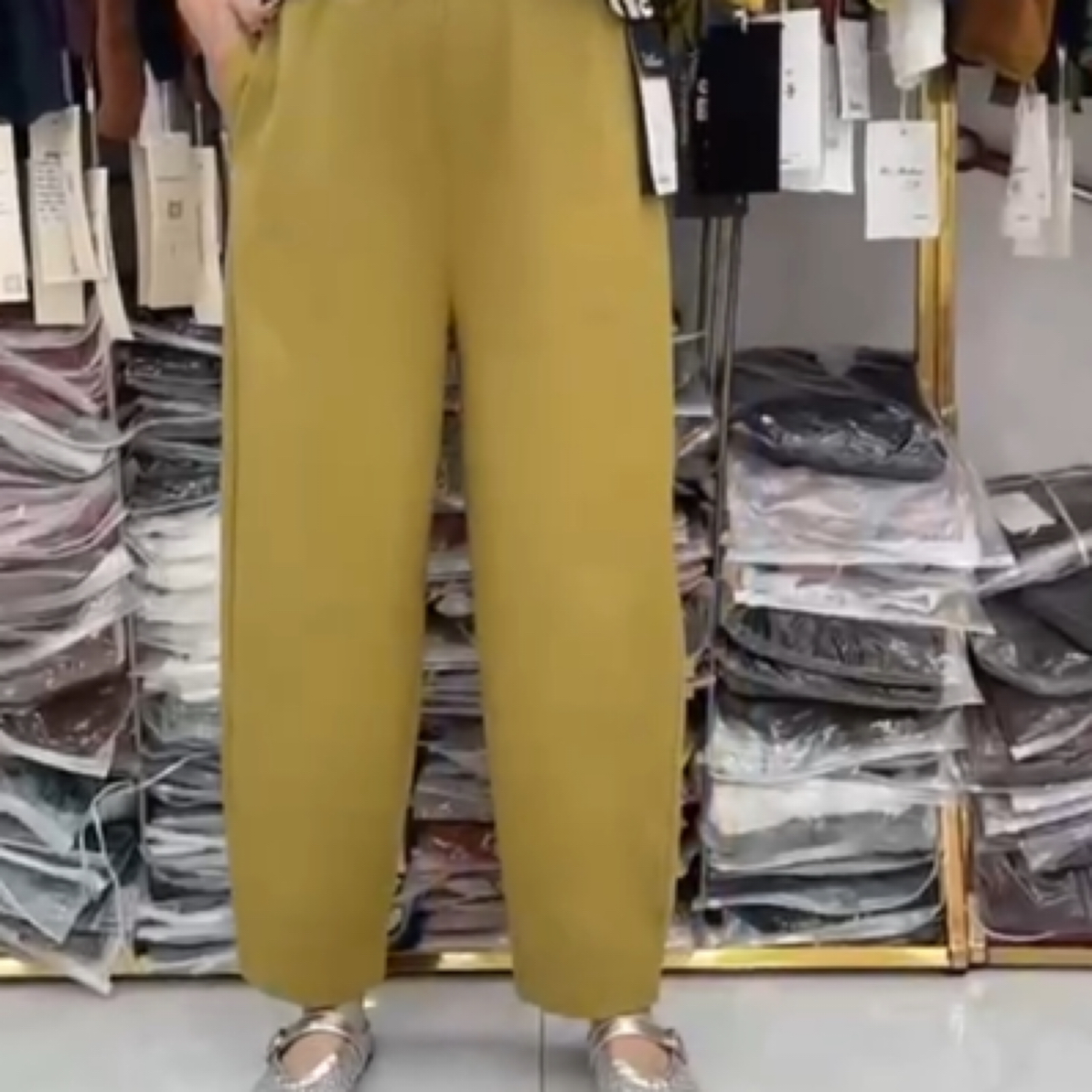 绿萝园1250夏季休闲裤纯色棉质舒适透气