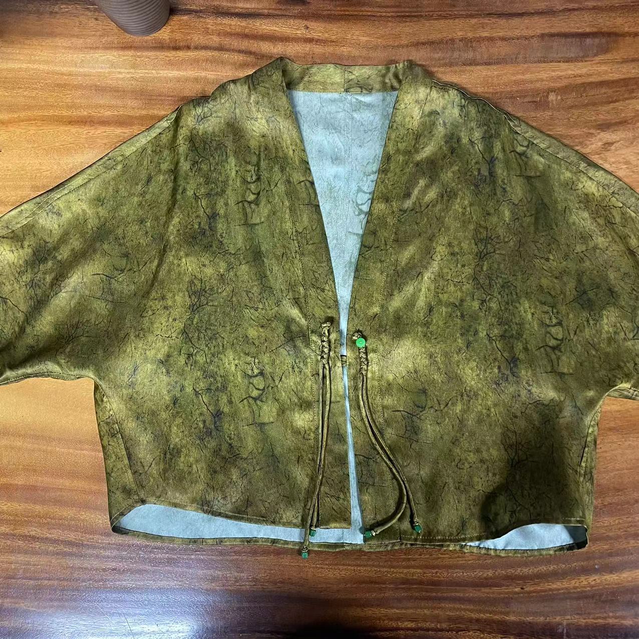 绸缘【橄榄】轻奢百搭新款新中式休闲中国风百搭上衣681063