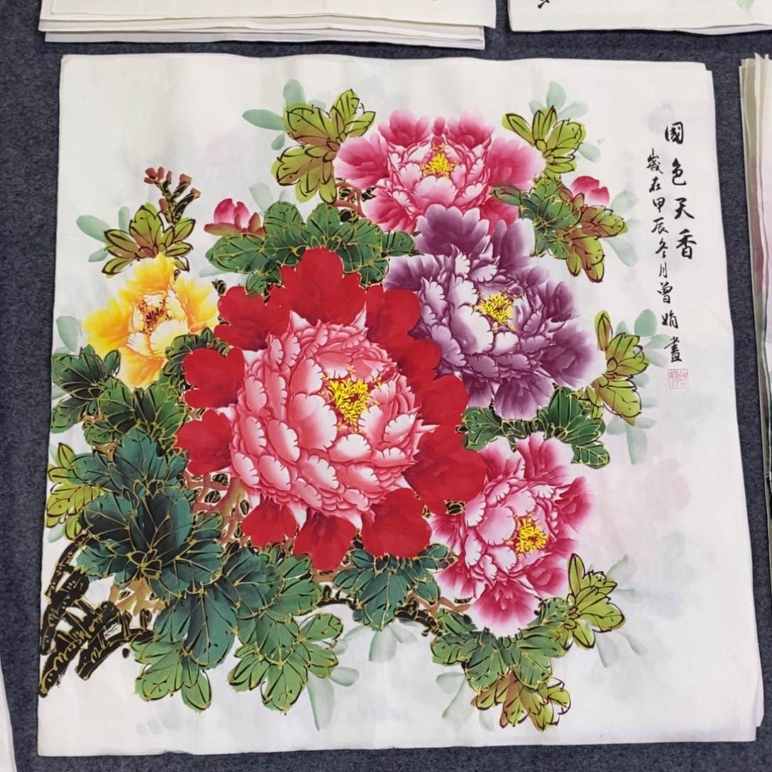 国画尺寸68✖️68手绘斗方画