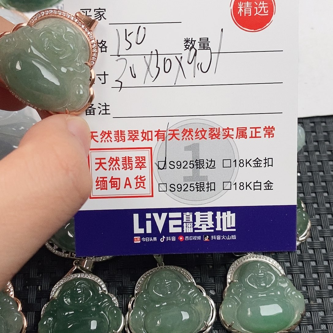 翡翠银S925镶嵌颈饰