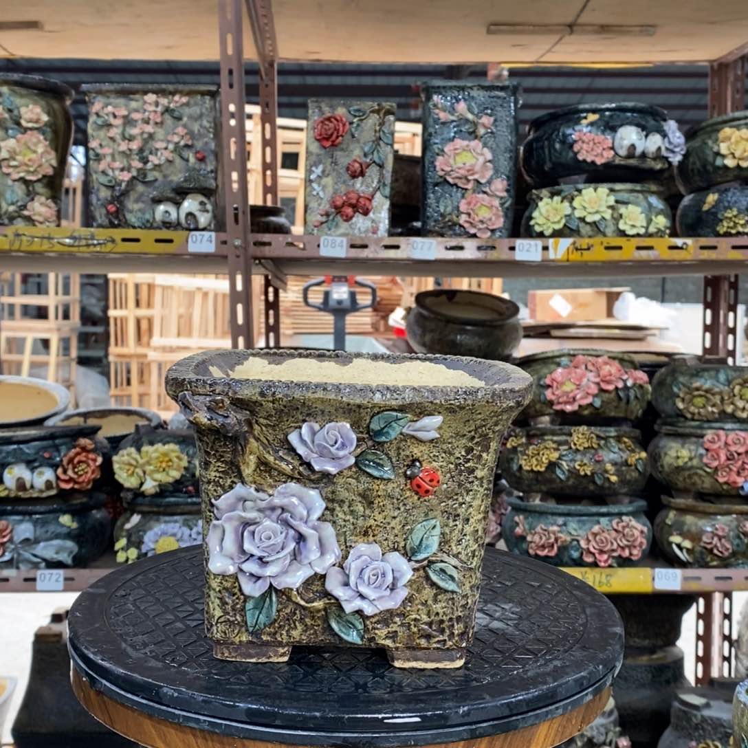 红陶青藤花器多肉花盆