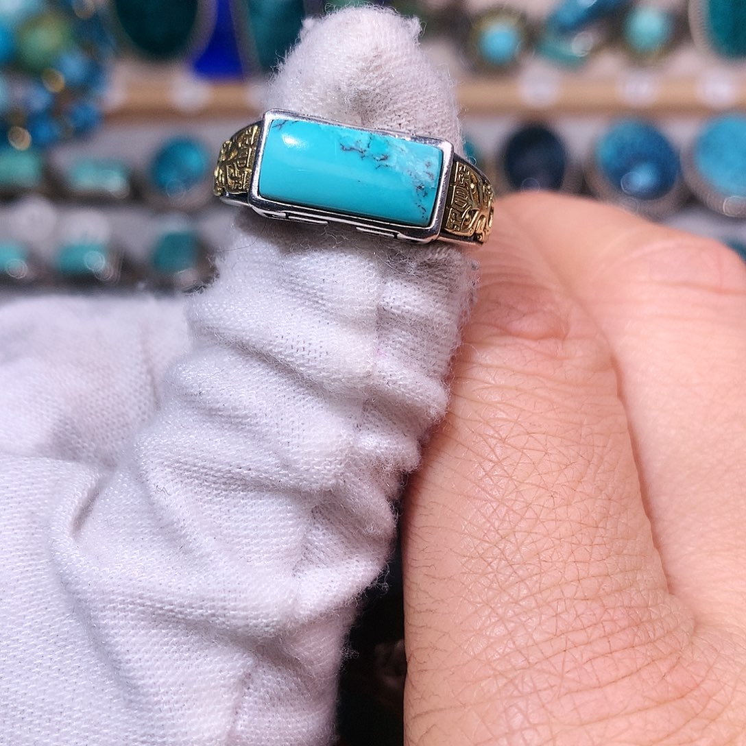 绿松石挂件银S925镶嵌