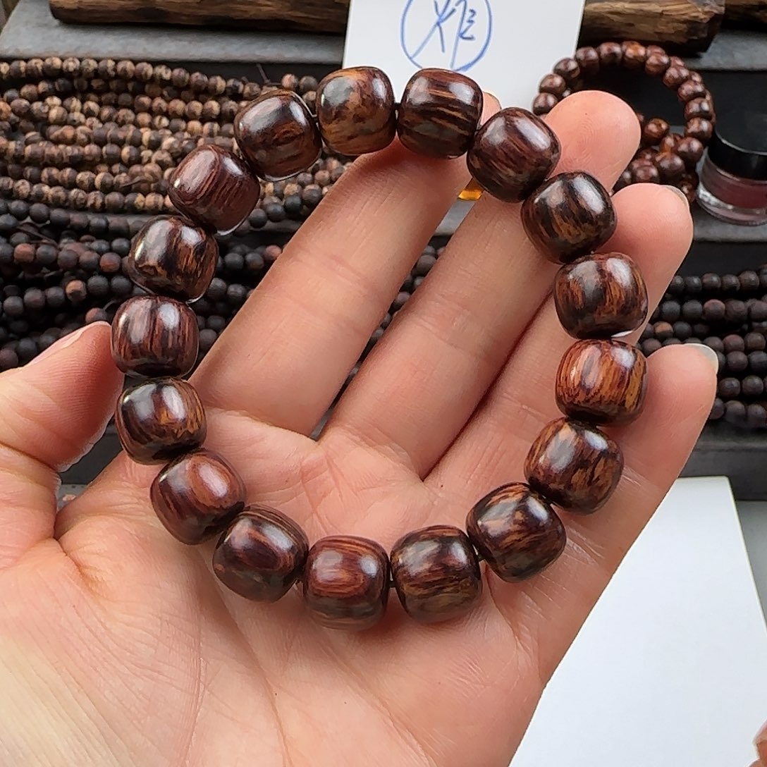 降真香手串/手链12×13海南红降黑金满纹满油