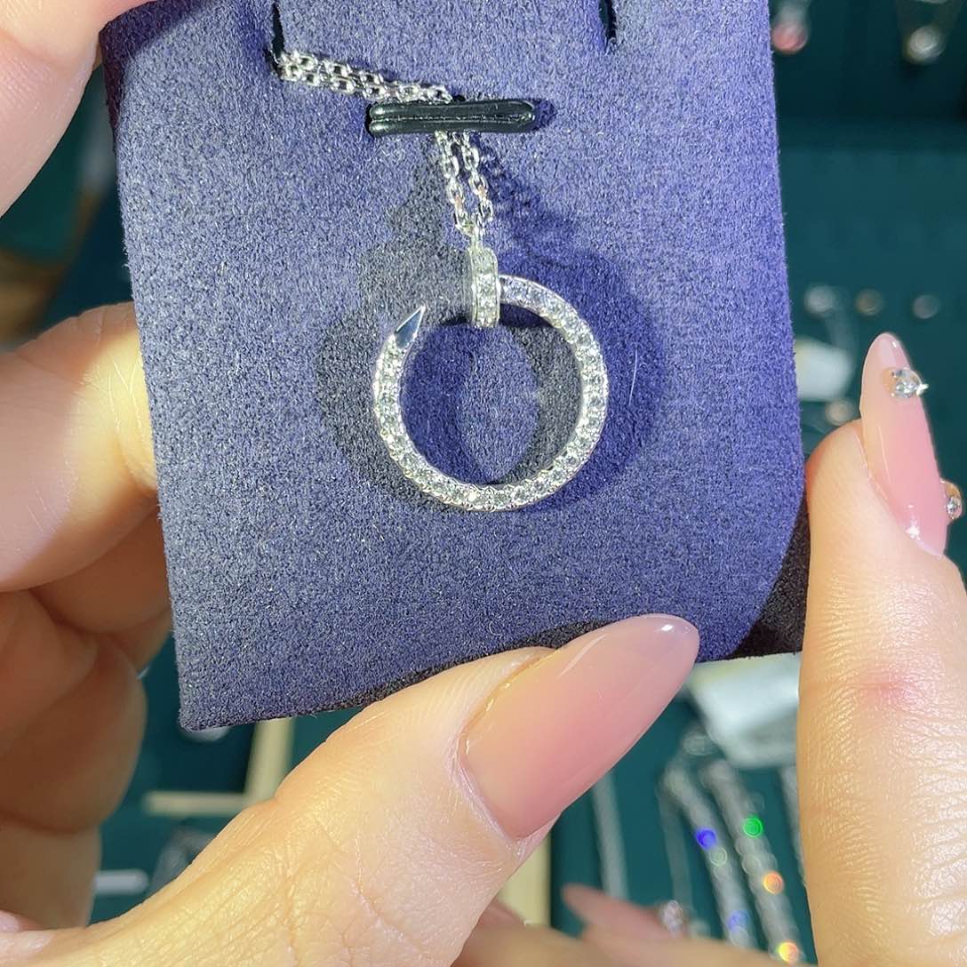 实验室培育钻石18K金镶嵌钉子钻石项链