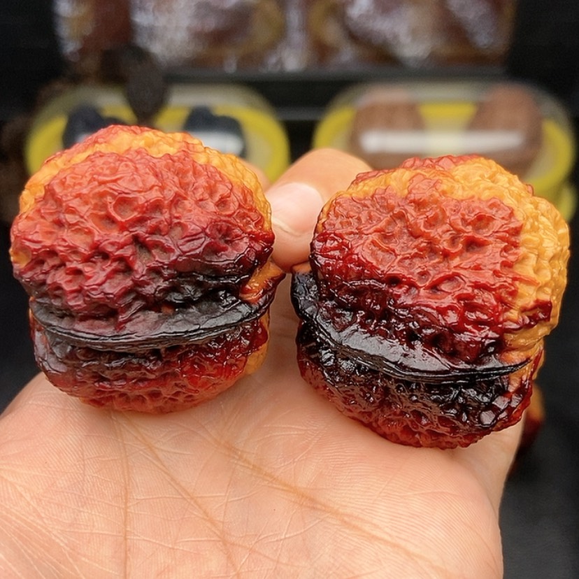 【闪购商品】文玩核桃把件41尺七彩鱼子纹金蟾