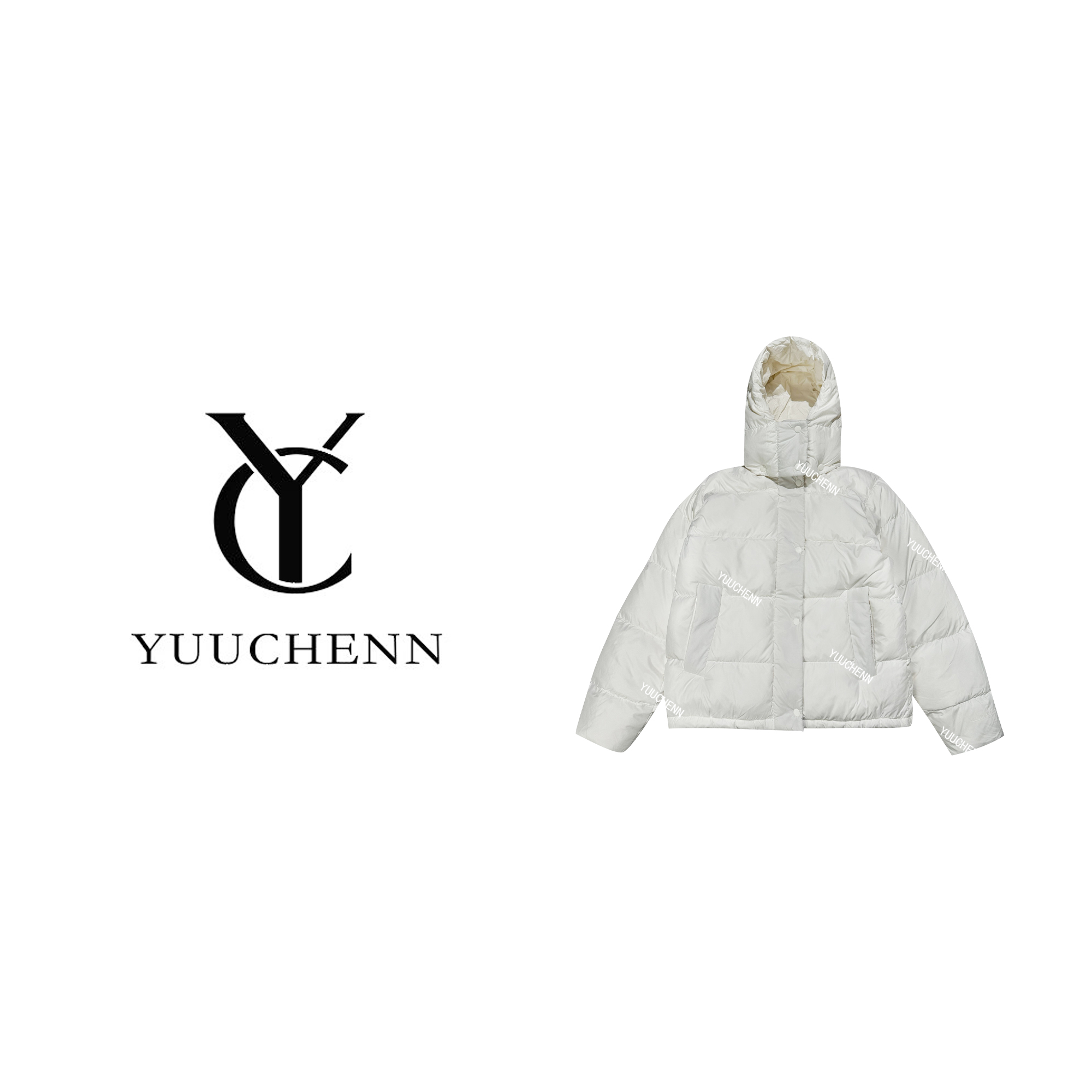 【YUUCHENN】奶油泡芙奶白色羽绒服男女款韩版冬季保暖羽绒-LU0001
