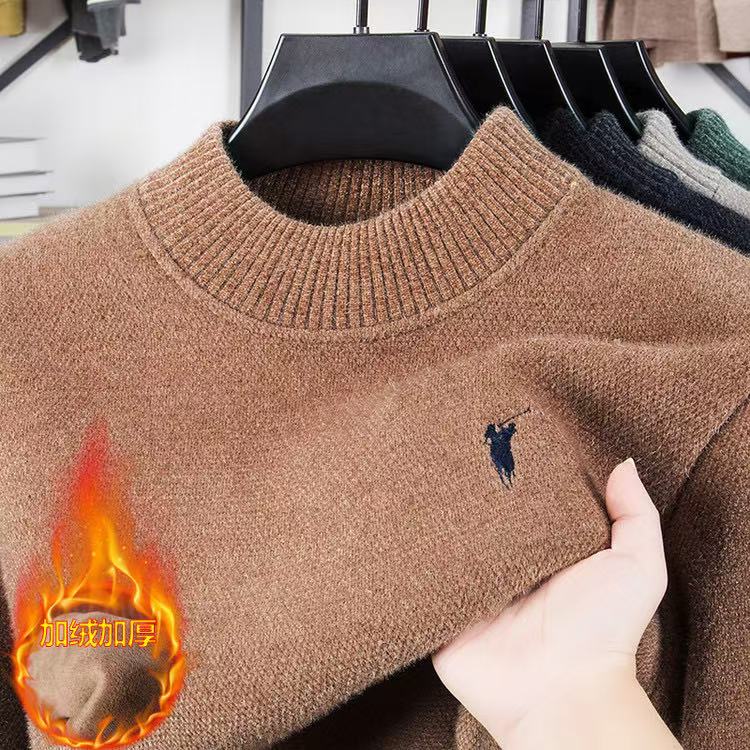【一体绒】全身加钱毛衣男士半高领加绒加厚保暖上衣冬季针织打底衫