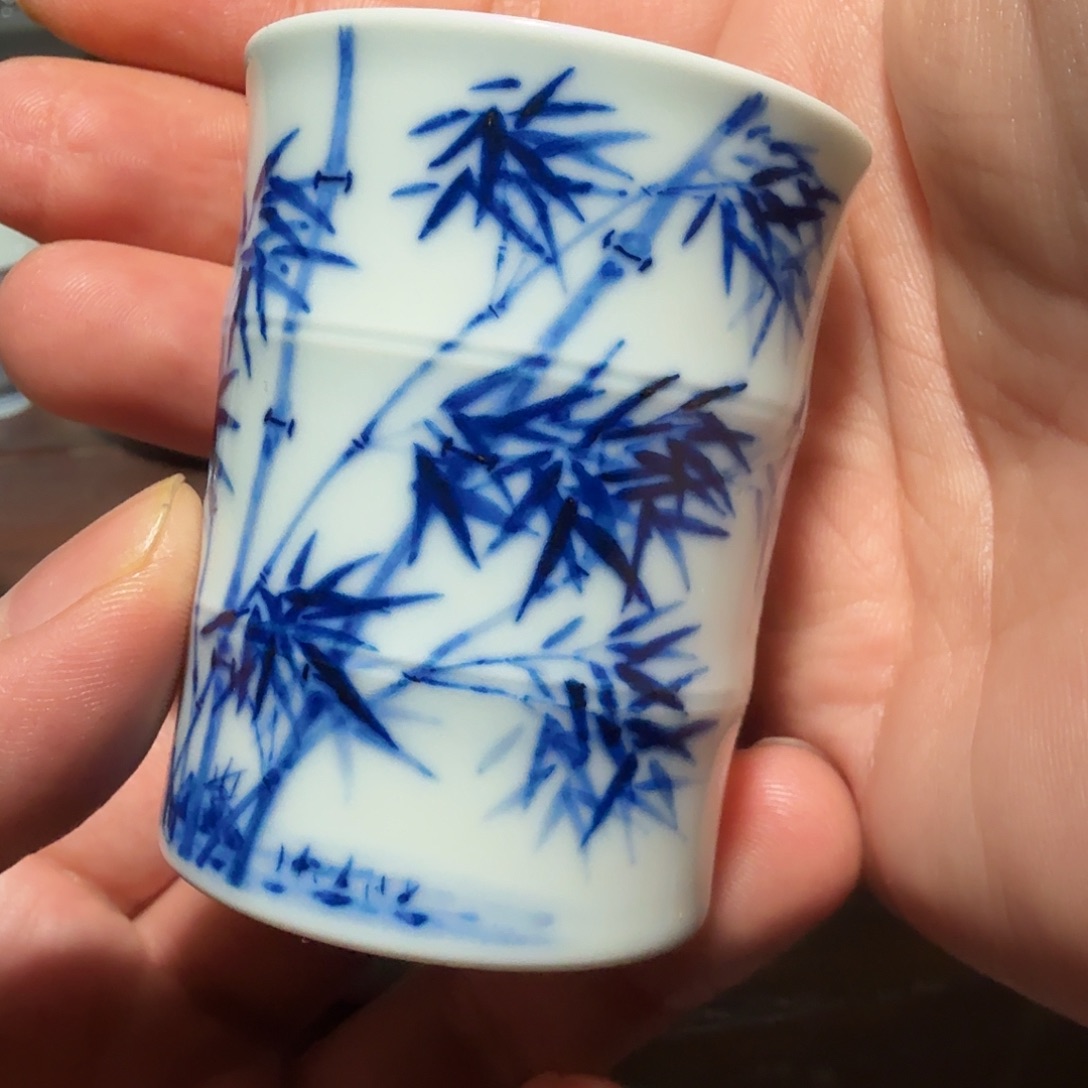 釉下青花柴窑单杯