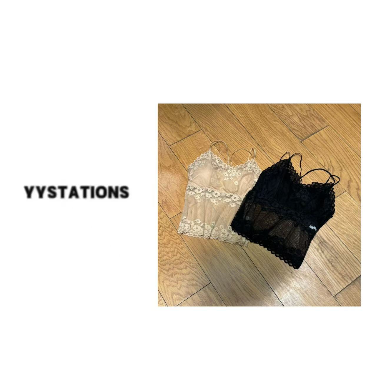 YYSTATIONS 性感蕾丝吊带细带交叉背心裹胸少女大露背美背-6636