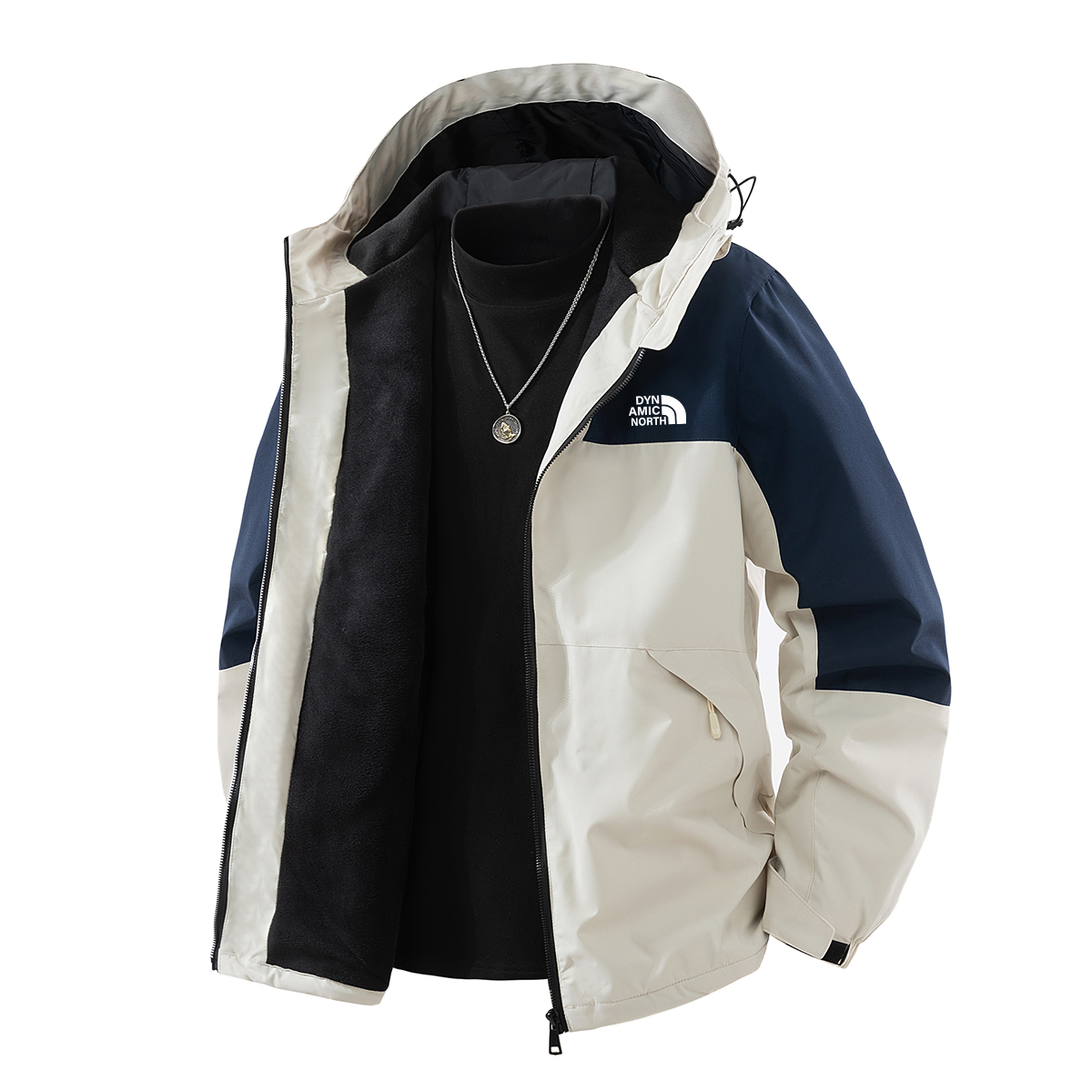 DYNAMIC NORTH/动感北面加绒户外防风防水保暖连帽夹克