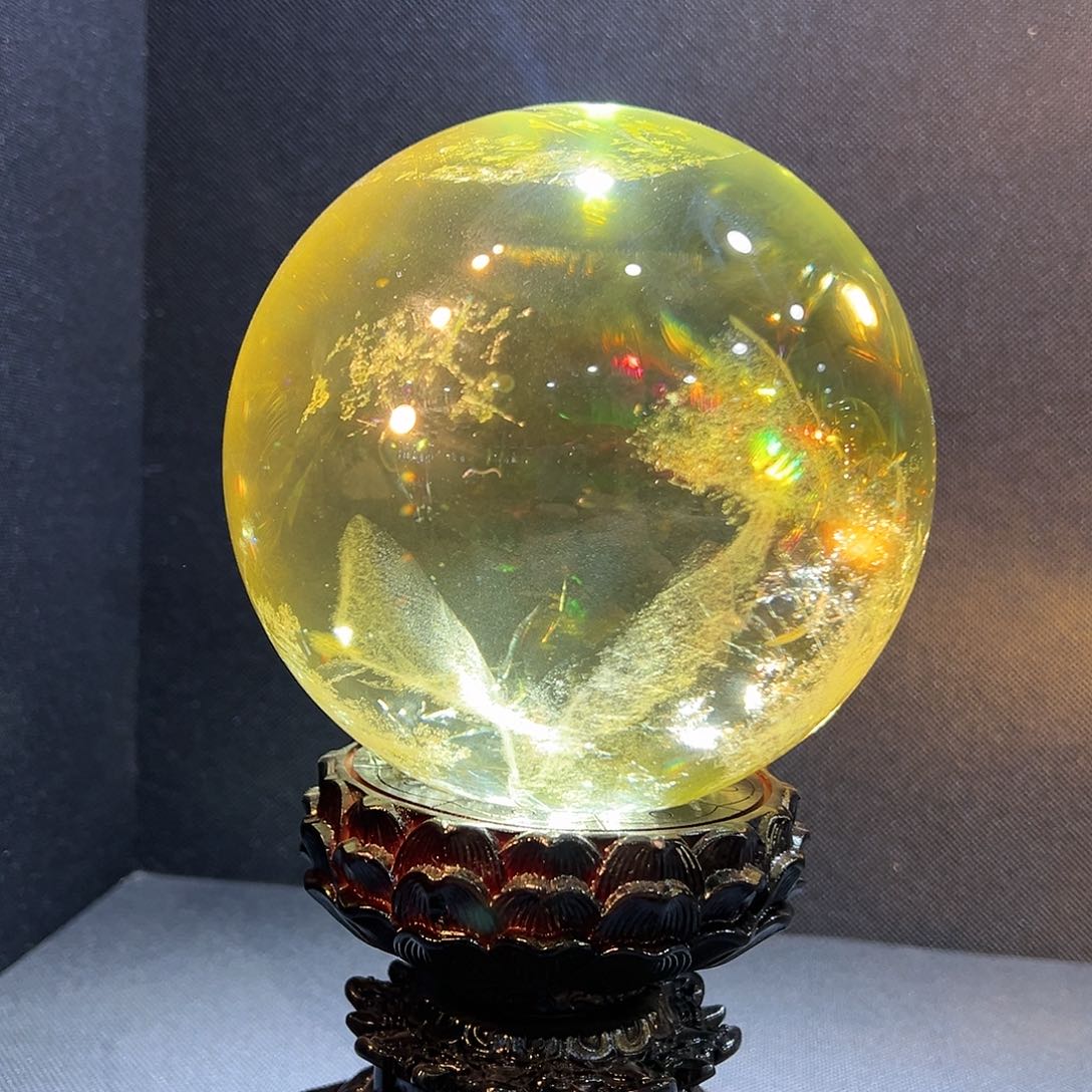 水晶水晶球摆件未镶嵌静**光