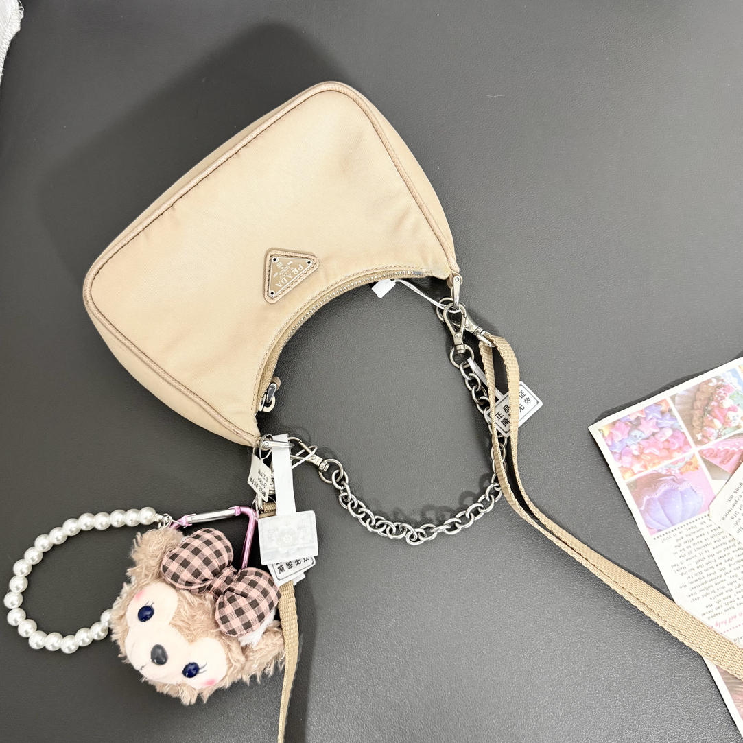 95新 Prada/普拉达 95新mini黄色hobo斜挎包