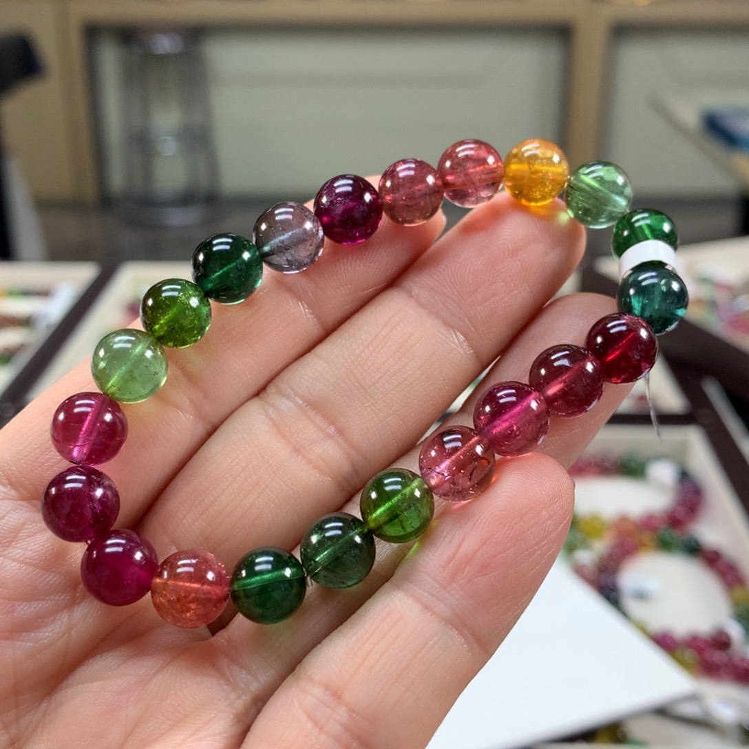 美***活碧玺手链未镶嵌8.7左右