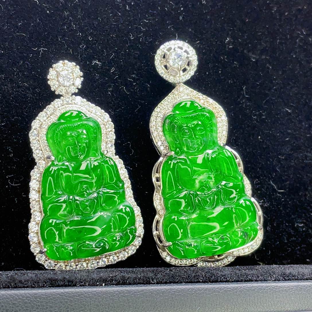 翡翠吊坠(不含链)银S925镶嵌