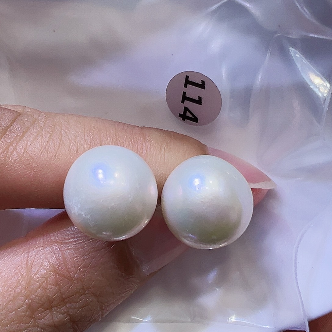 银S925镶嵌耳饰淡水珍珠