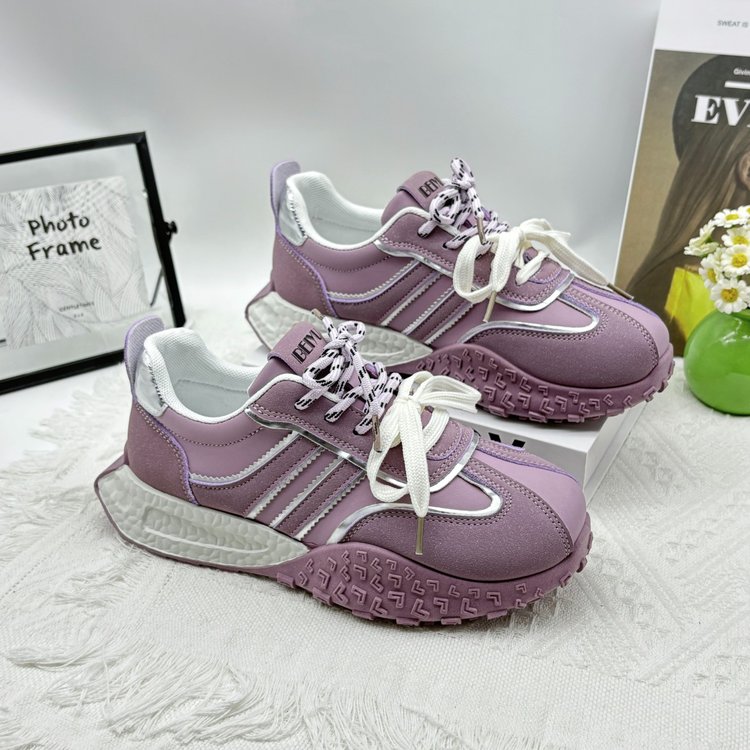 2025春季新款舒适百搭透气时尚休闲阿甘鞋厚底德训鞋百搭透气女鞋