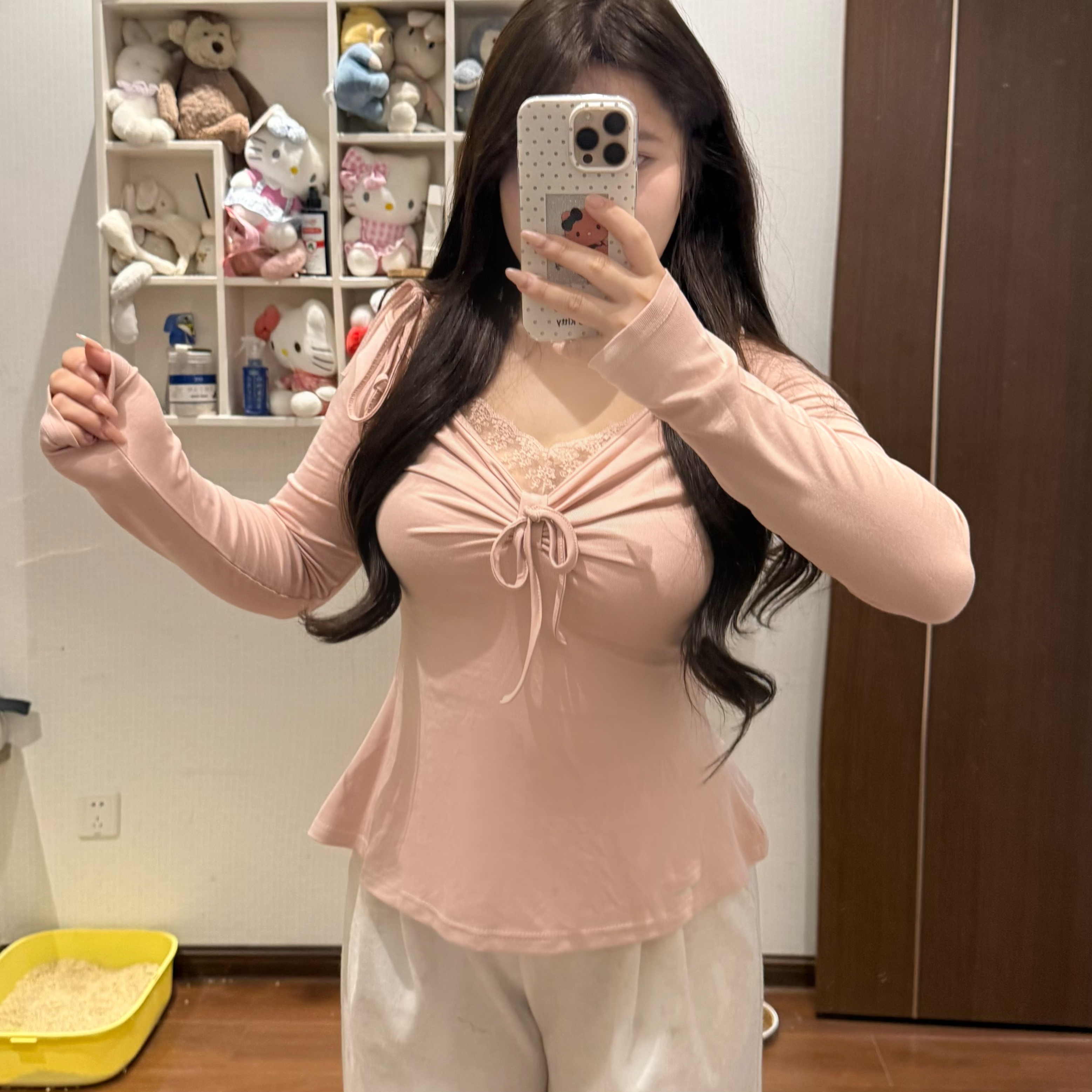  法式小众款温柔设计款上衣2025年秋季新款温柔紫色上衣