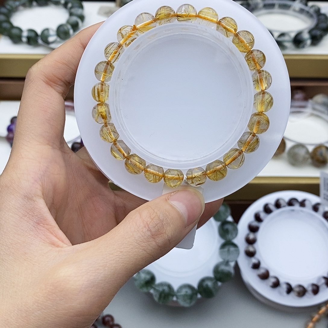 水晶手串未镶嵌金发晶