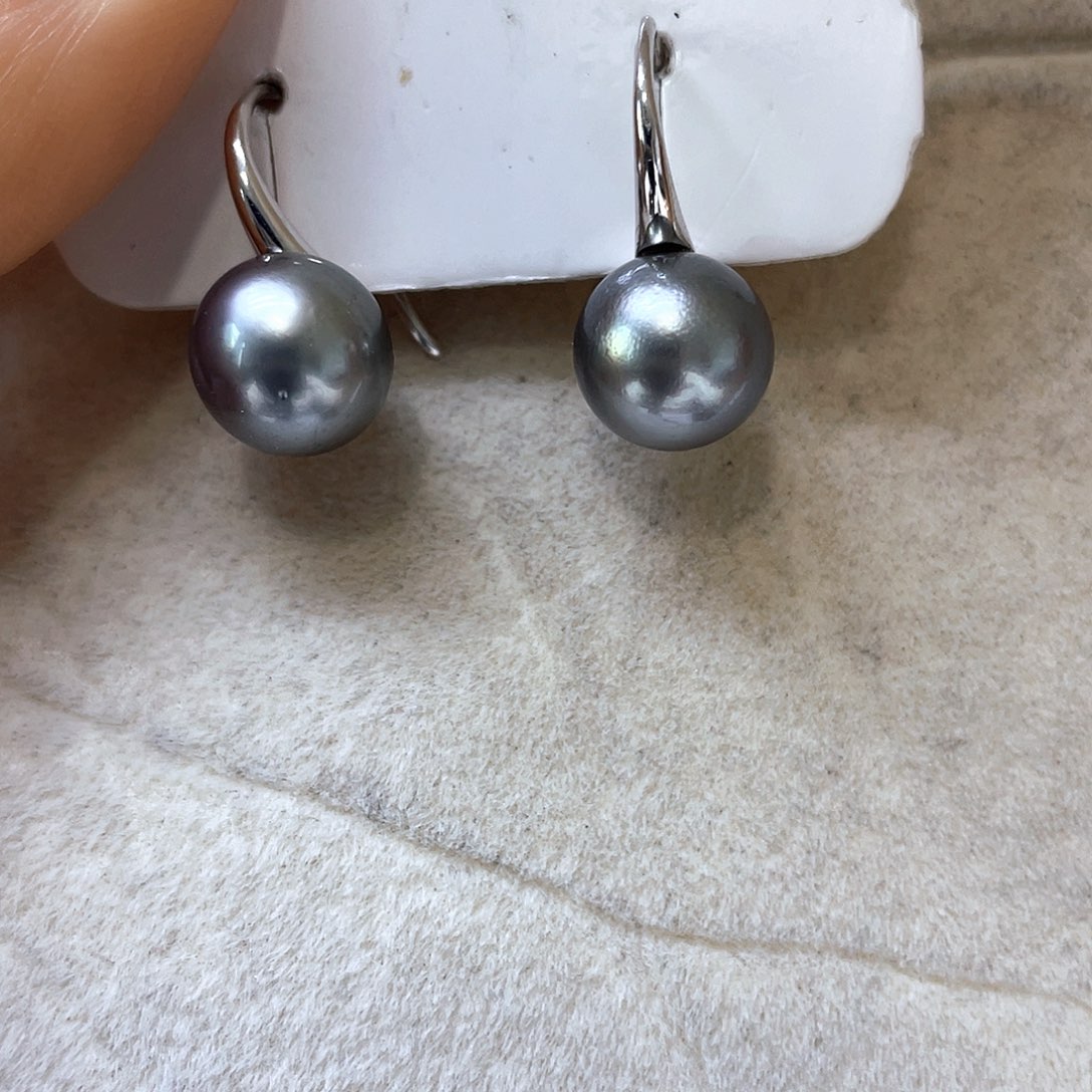 海水珍珠耳饰银S925镶嵌