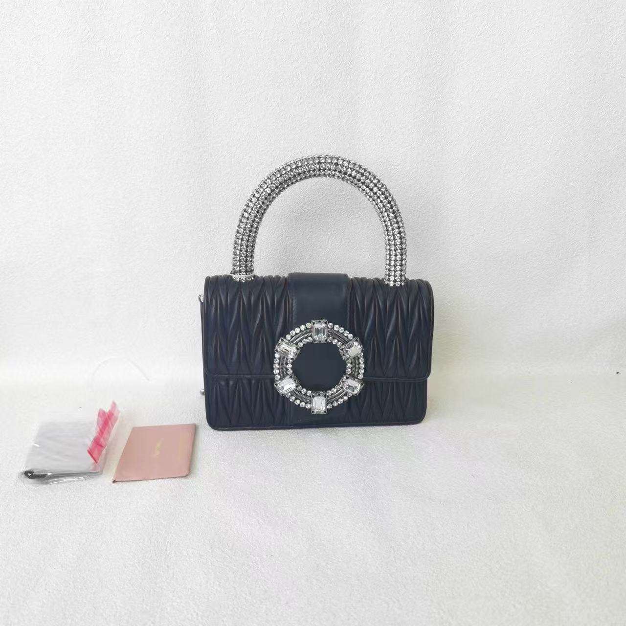 95新 MIU MIU/缪缪 缪缪黑银宝石包