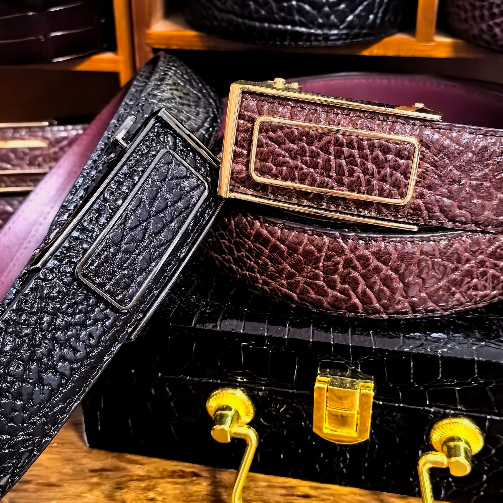 D新款内穿皮带真皮自动扣腰带高档内扣皮带