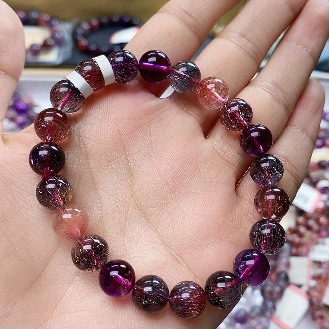 未镶嵌手链水晶黑加仑超七9m+ K143大促