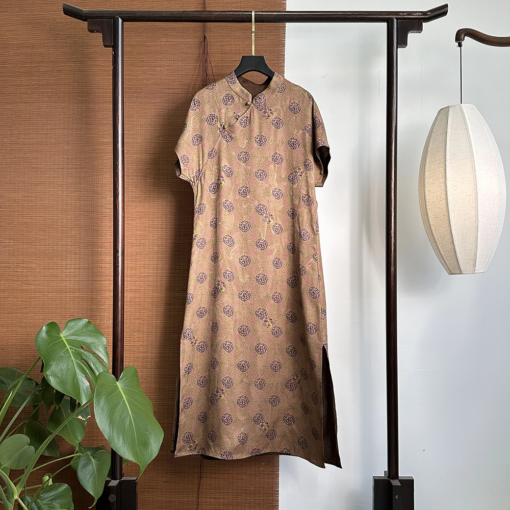 【250189】宝相花 新中式40姆米 四经绞罗连衣裙