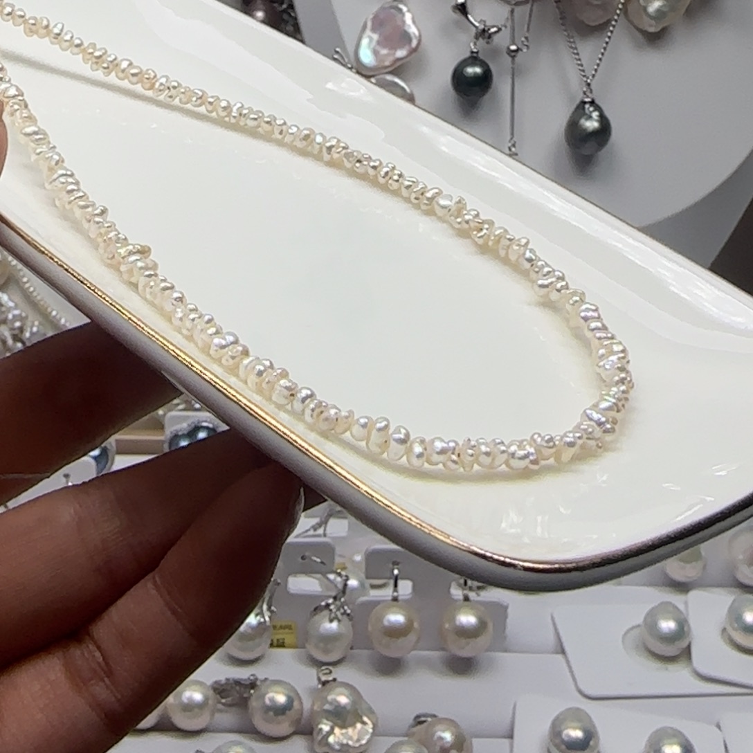 淡水珍珠颈饰银S925镶嵌