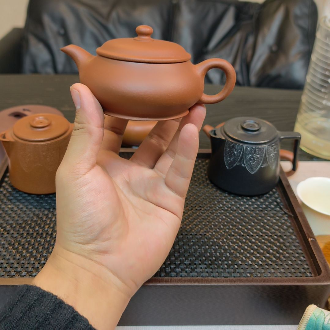 茶壶紫砂红皮龙明炉