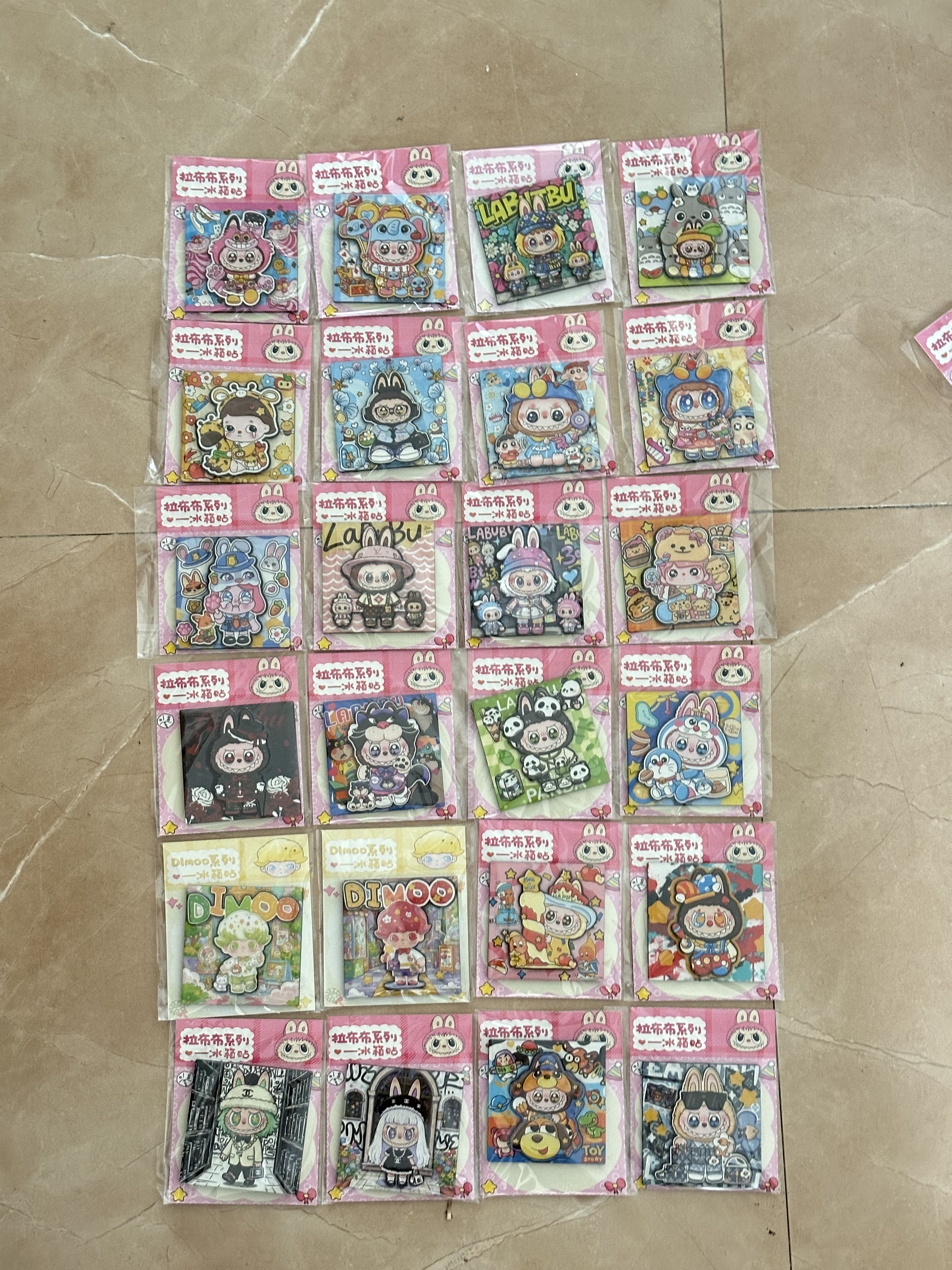 26个套装8*8潮玩国潮木质卡通冰箱贴磁铁创意可爱家居装饰品
