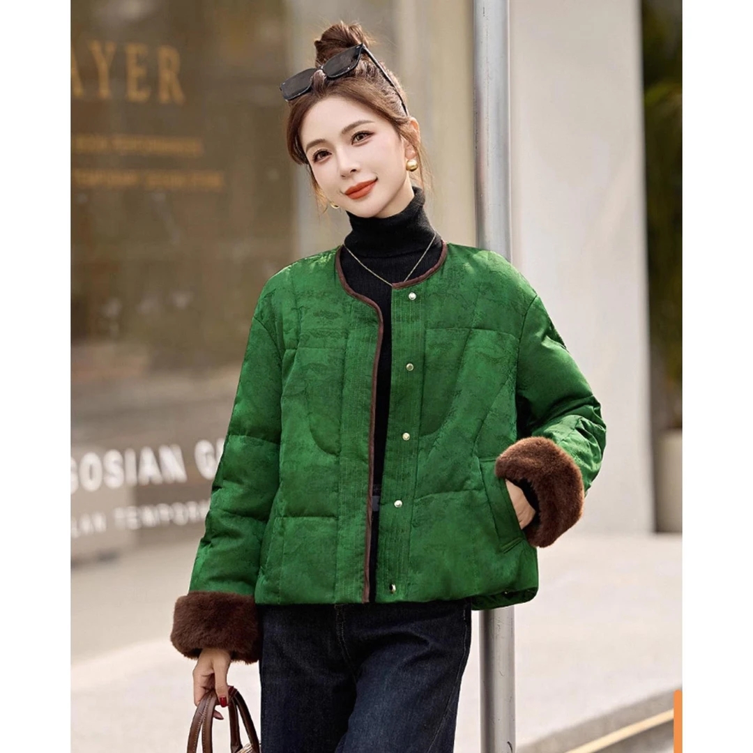 F041新中式提花唐装2025冬季新款高端洋气爆款加厚外套