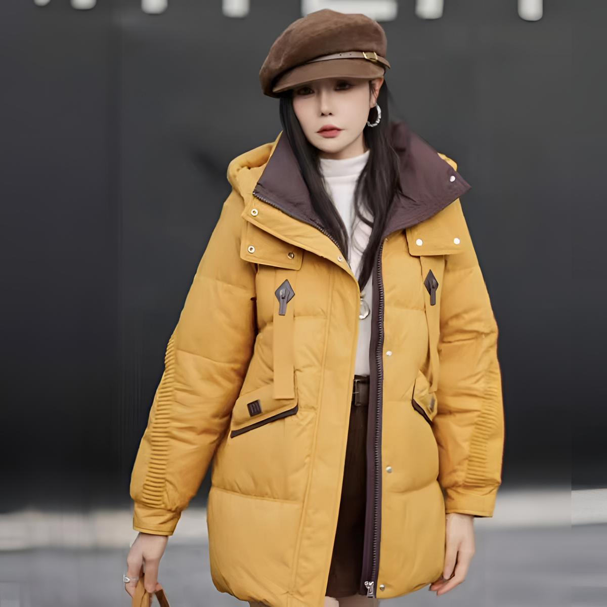中长款羽绒服2025冬季新款90白鸭绒时尚韩版连帽加厚保暖休闲外套