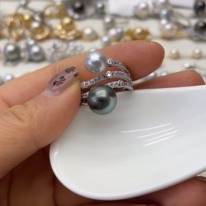 海水珍珠戒指银S925镶嵌