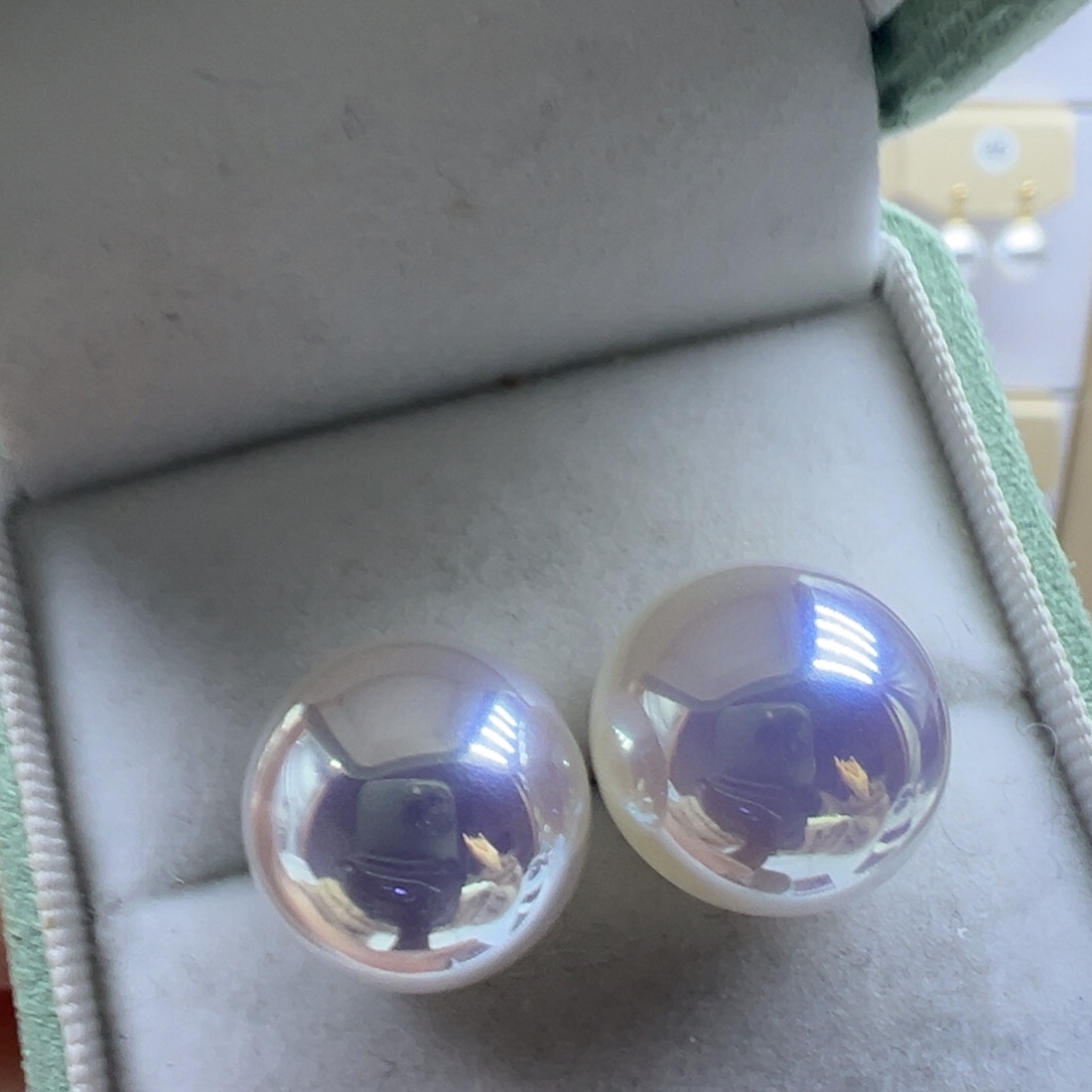 淡水珍珠耳饰银S925镶嵌